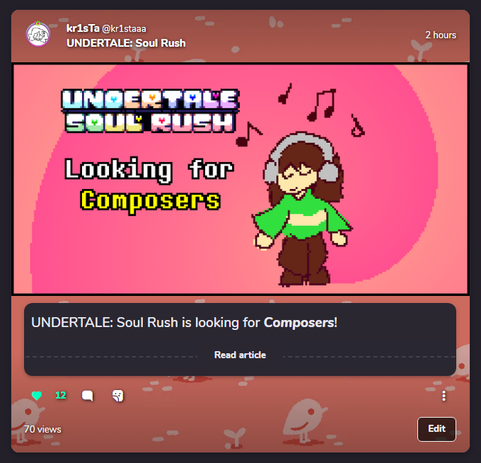 UTSoulRush's tweet photo. If you're interested, check out our new post on gamejolt!
https://t.co/LYvzAuXU5q https://t.co/J59ftUAEbf