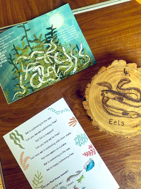 RuthieCollins's tweet image. Gorgeous workshop with children celebrating marine life and #Worldeelday in East Ruston today. Fun with an outdoor nature poetry trail, playing eels and ladders and making art and poems 🩵 #worldeelday24 @eelsuitcase @BroadsAuth @LovetheBroads @NorthNorfolkDC #wonderofeels