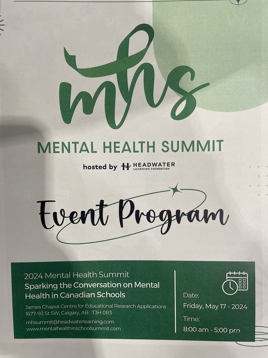 I’m excited that all our teachers are together today to learn from the esteemed speakers at the “Mental Health Summit: Sparking Conversations on Mental Health in Canadian Schools” @DHarkness_CBE #WeAreCBE