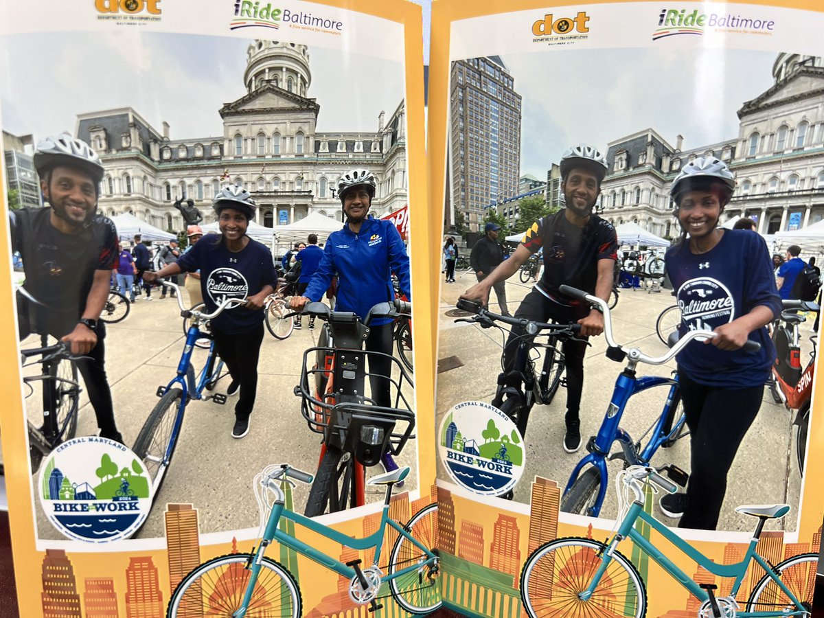 Happy #Biketoworkday, Baltimore! 

From: @fpleach, @MayorBMScott, @arunamiller, @ElectRyanDorsey + @BmoreCityDOT with 🫶🏾