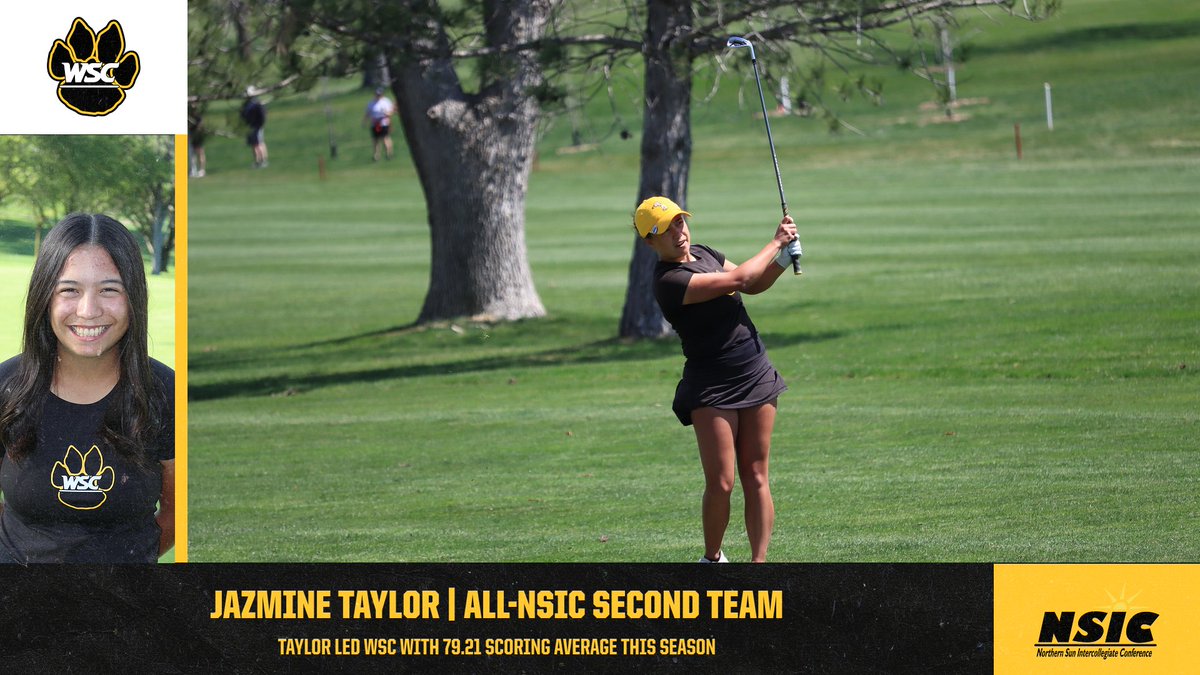 Jazmine Taylor of @WayneStateGolf named All-NSIC Second Team.  #PlayforthePaw #NSICWGolf
wscwildcats.com/news/2024/5/17…