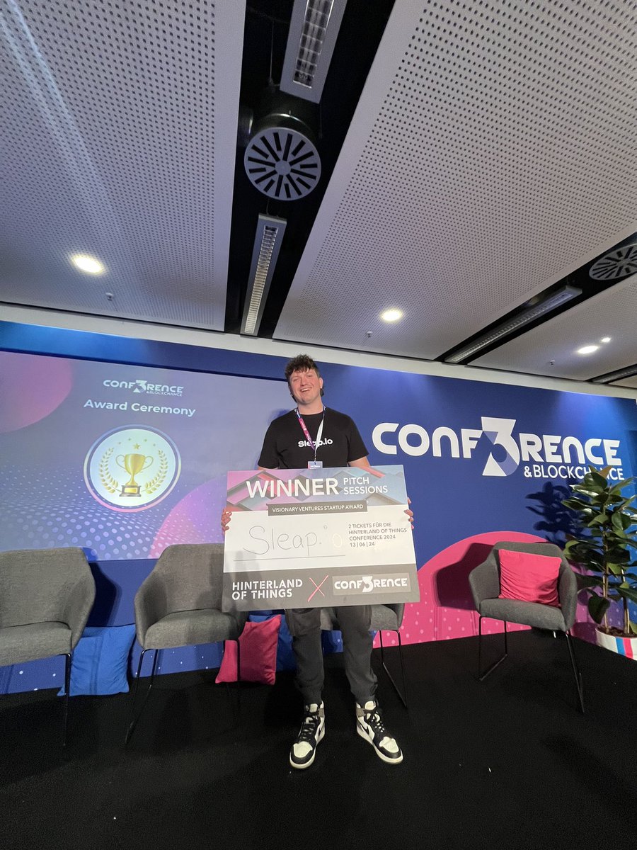 Sleap.io picked up the award for the most visionary ventures startup award at @conf3rence in Germany.🏆 We are honoured to be selected over hundreds of startup submissions and pitches. This motivates the team to double down on what we are building which will