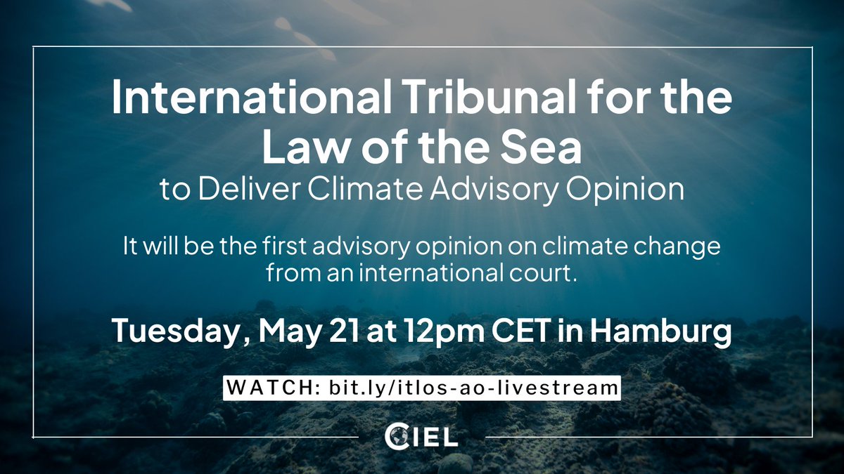 🗓🚨This Tuesday marks a turning point for #ClimateJustice!

📜<a href="/ITLOS_TIDM/">International Tribunal for the Law of the Sea</a>, the world court for the oceans, will deliver its #AdvisoryOpinion on #Climate &amp; #Oceans in response to the request by <a href="/cosis_ccil/">COSIS on Climate Change and International Law</a>. 🌊

🧵Here's what you need to know about the upcoming #ITLOSAO: