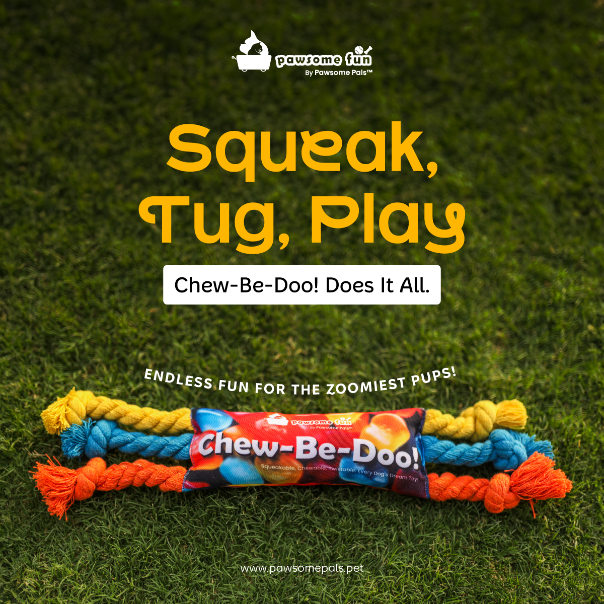 🐶 Got a playful pooch who loves a good tug and squeak? Say hello to Chew-Be-Doo!, the toy that keeps the tails wagging and the fun never-ending!

.
.
.
.
.
.
#DogToys #PetFun #TugOfFun #SqueakToyLove #PuppyPlaytime
#DogsOfInstagram #JoyfulPets #PlayfulPups #pawsomepals