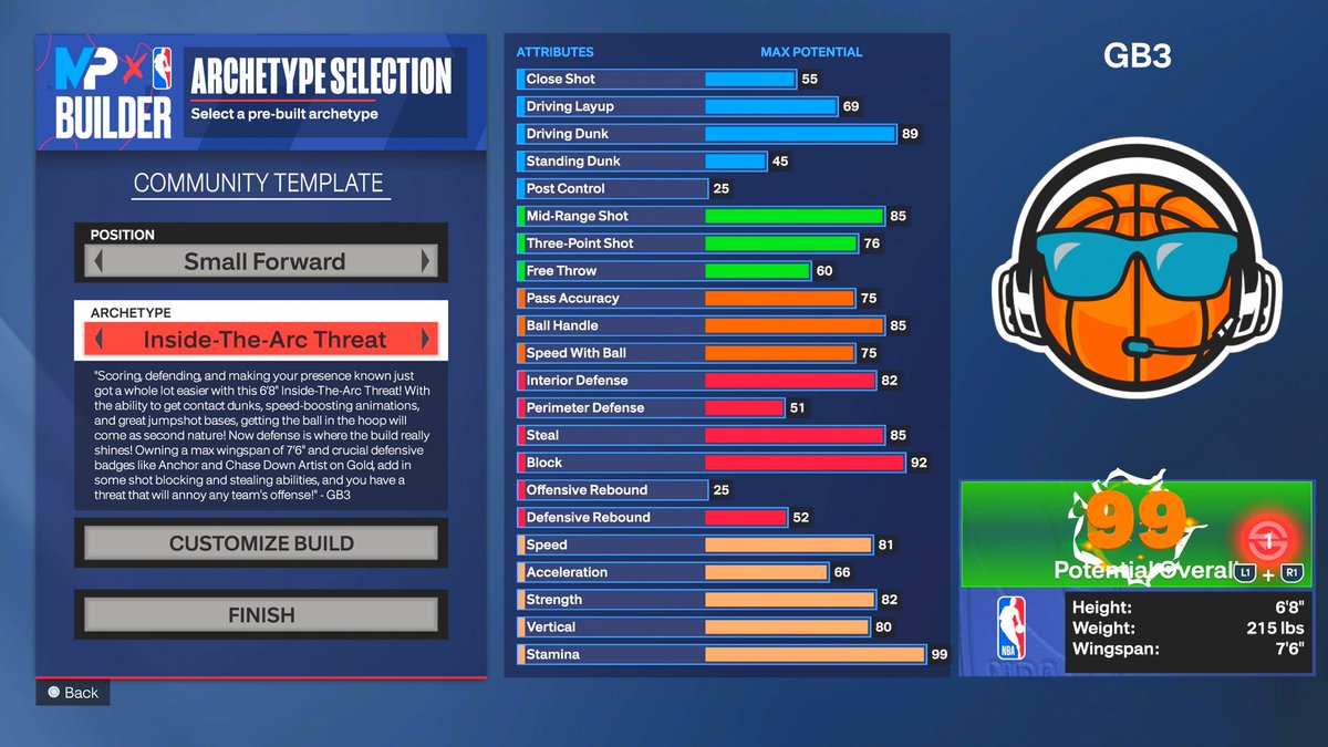 MAN WHAAAAA! Big Thanks to the people over at @NBA2K for giving me the chance to be a Community Builder for Szn 7🔥! You can now choose to make my 6’8 SF Build and dominate in the park!!!!!