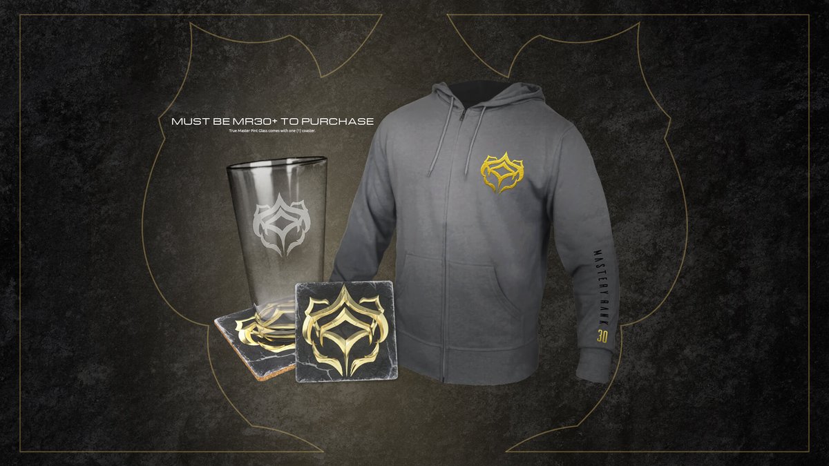 Are you Mastery Rank 30 or even Legendary Rank, Tenno? Now you can showcase your achievements with pride thanks to new True Master merchandise. wrfr.me/3wHhASN 👕 True Master Zip-Up Hoodie 🥤 True Master Glass and Coaster