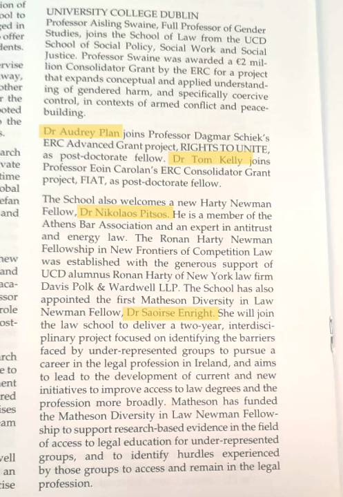 When @legalscholars gives a shoutout to all the cool incoming postdocs in @UCDLawSchool 😎 Dr Tom Kelly -> @who_to_obey Dr Nikolas Pitsos Dr @saoirseenright And yours truly ! Thx Dr @Minacompetition for spotting this! (and @AislingSwaine 's ERC project is here as well!!)