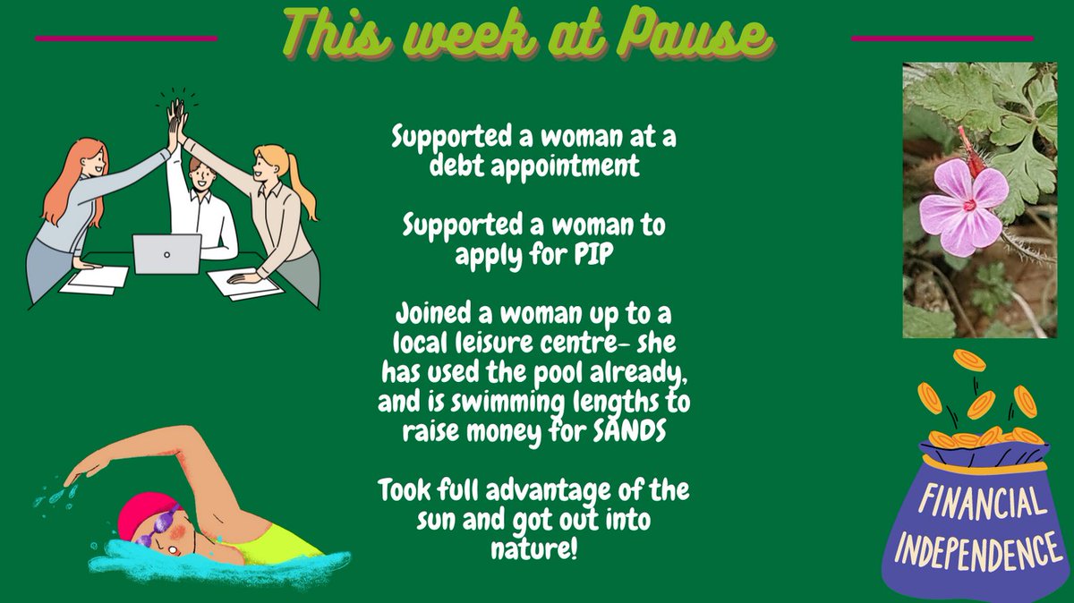 As always we have managed to cram a lot into this week! Highlights of the week, include, supporting women at appointments, getting a woman signed up to a leisure centre and her smashing her first swim- raising money for SANDS. Ended the week with a walk in the sun! #wearewilts