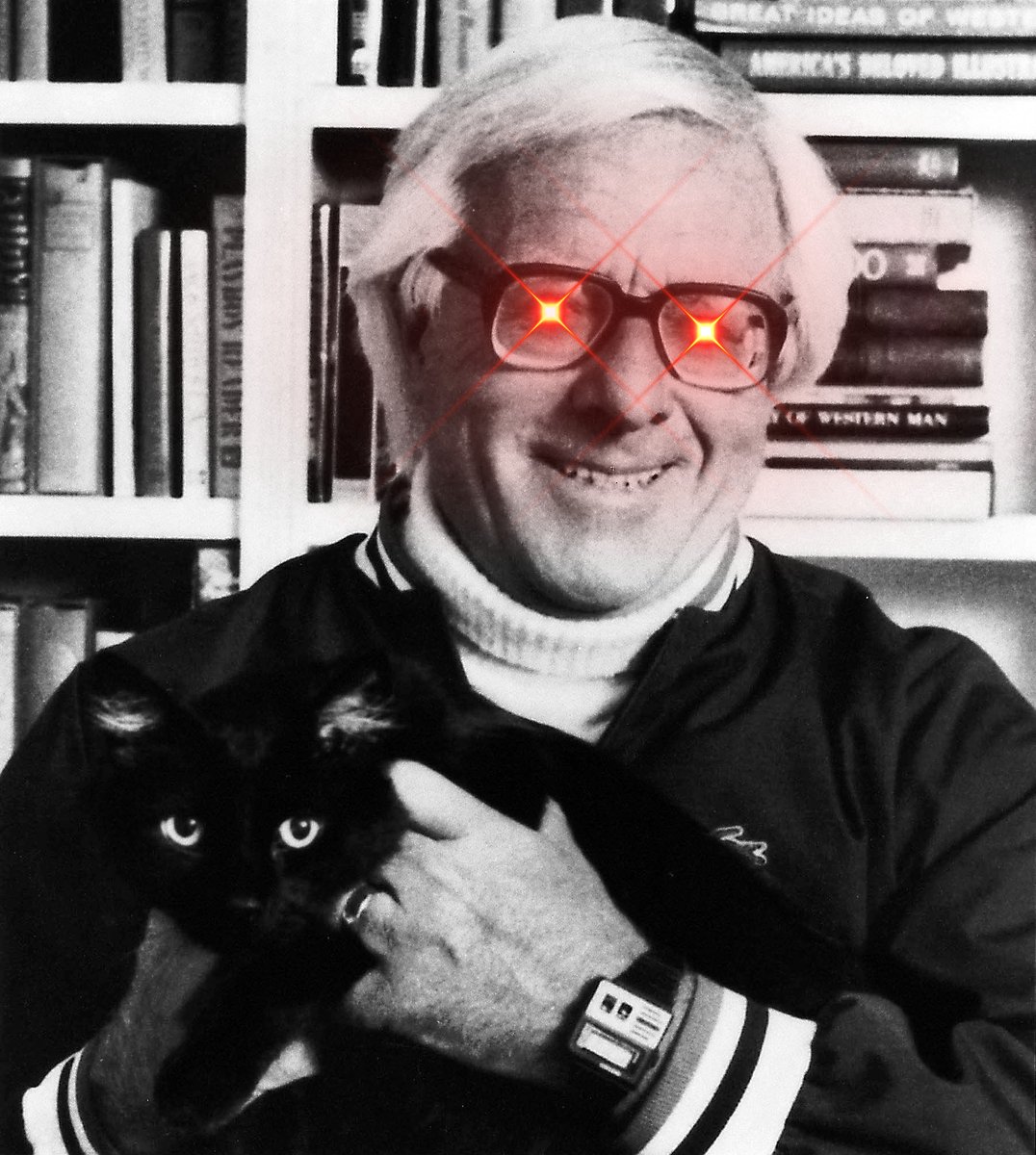 This is Ray Bradbury He wrote 'Fahrenheit 451' (the best-ever novel about censorship and free speech) He had a crazy theory about art: It comes not from love but from hate A thread on how rage makes you creative: