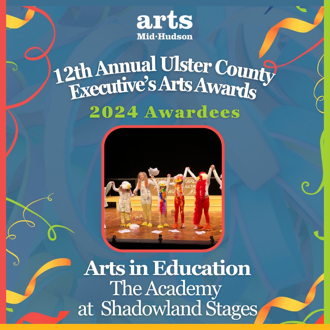 👋 Let's meet the 12th Annual Ulster County Executive's Arts Award Awardees! 🏆🎉⁠🎓 This year’s Arts in Education recipient is Shadowland Stages⁠!⁠

📅 Save the date! Tue, 6/11/24
🎟️⁠ Tickets : tinyurl.com/4zmhrcvp 

#ArtsMidHudson #TogetherWeCreate