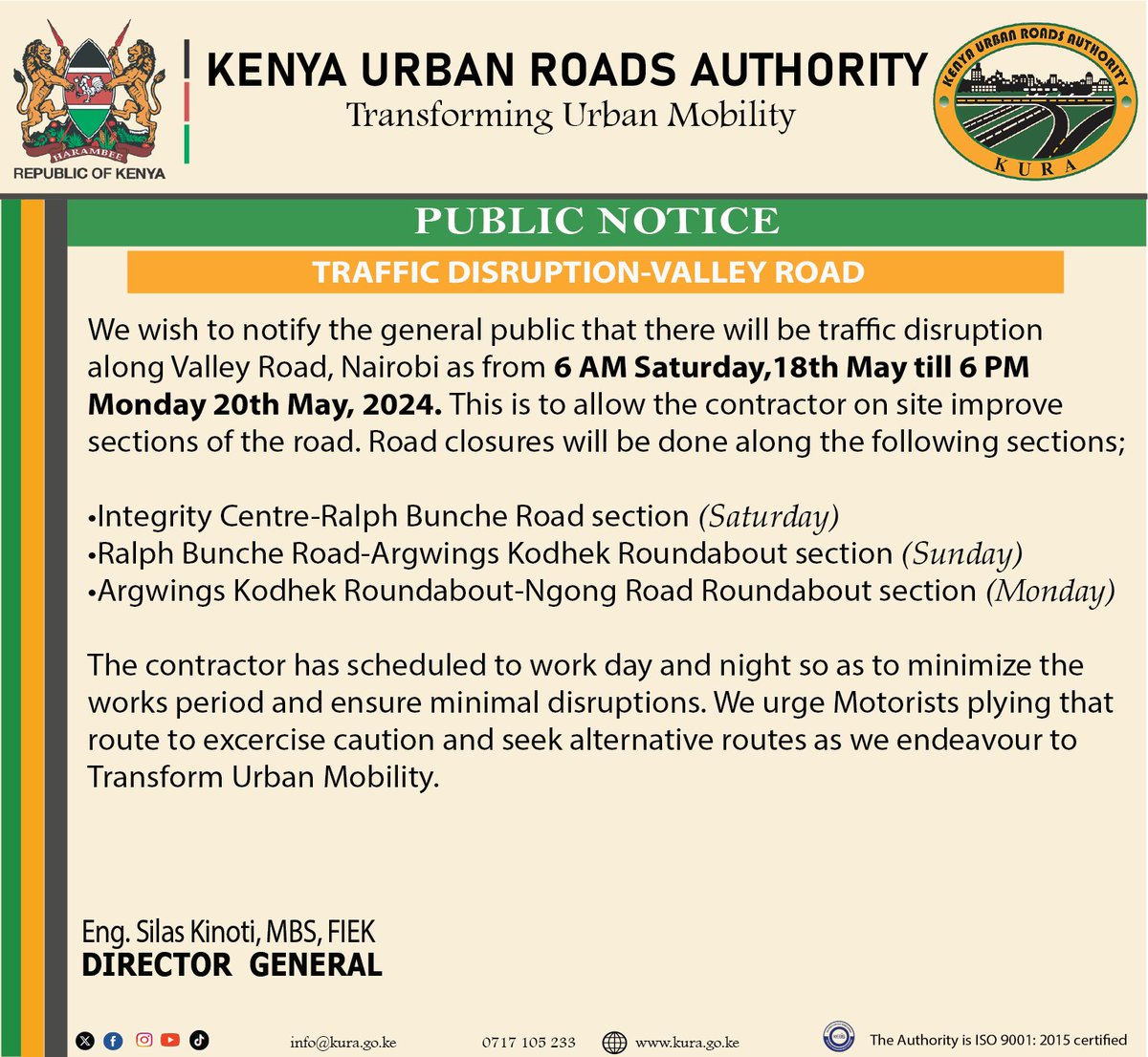 Traffic Disruption-Valley Road. @MuriraKinoti @Ma3Route