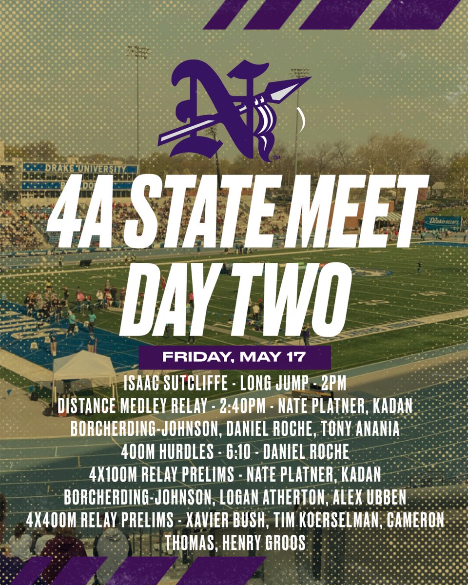 𝗦𝘁𝗮𝘁𝗲 𝗠𝗲𝗲𝘁 𝗗𝗮𝘆 𝟮 ‼️

Live Results: results.wayzatatiming.com/meets/37864

Livestream: ihssn.com

#WarriorTF🛡️