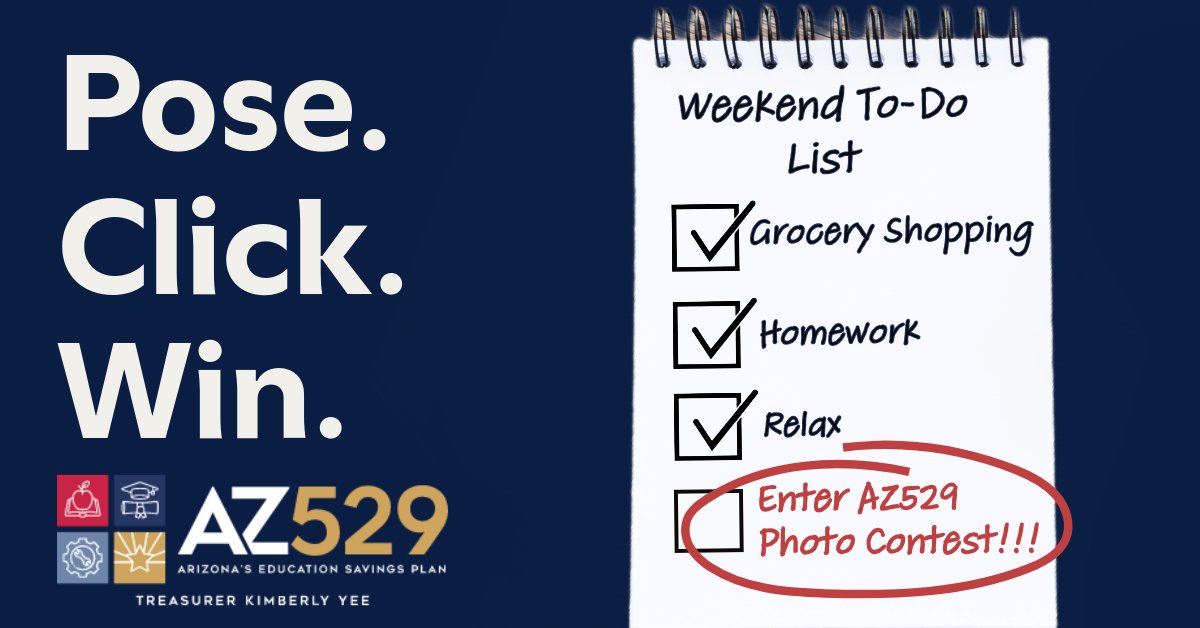 Looking for something for your Arizona K-12th grade student to do this weekend? Have them enter the @AZ_529 “My Picture-Perfect Career” Photo Contest! It could win them $529 towards their future education. More details here: az529.gov/2024photoconte…