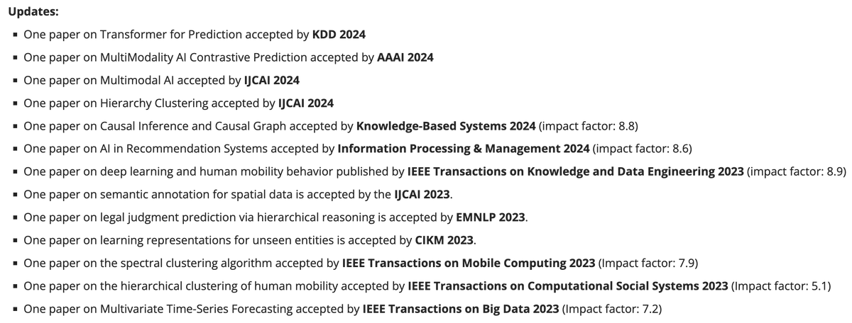 _Kai_Zhao's tweet photo. I am thrilled to share that our paper has been accepted by KDD 2024! This marks the 13th top ML/AI publication since last year, covering a wide range of topics including Generative AI, LLM, NLP, and Multimodal AI. Thanks to my co-authors for their significant contributions! https://t.co/0bepOuPSOU