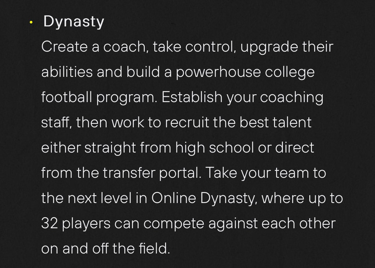 Mitch Harper on X: &ldquo;Up to 32 players in Online Dynasty mode 