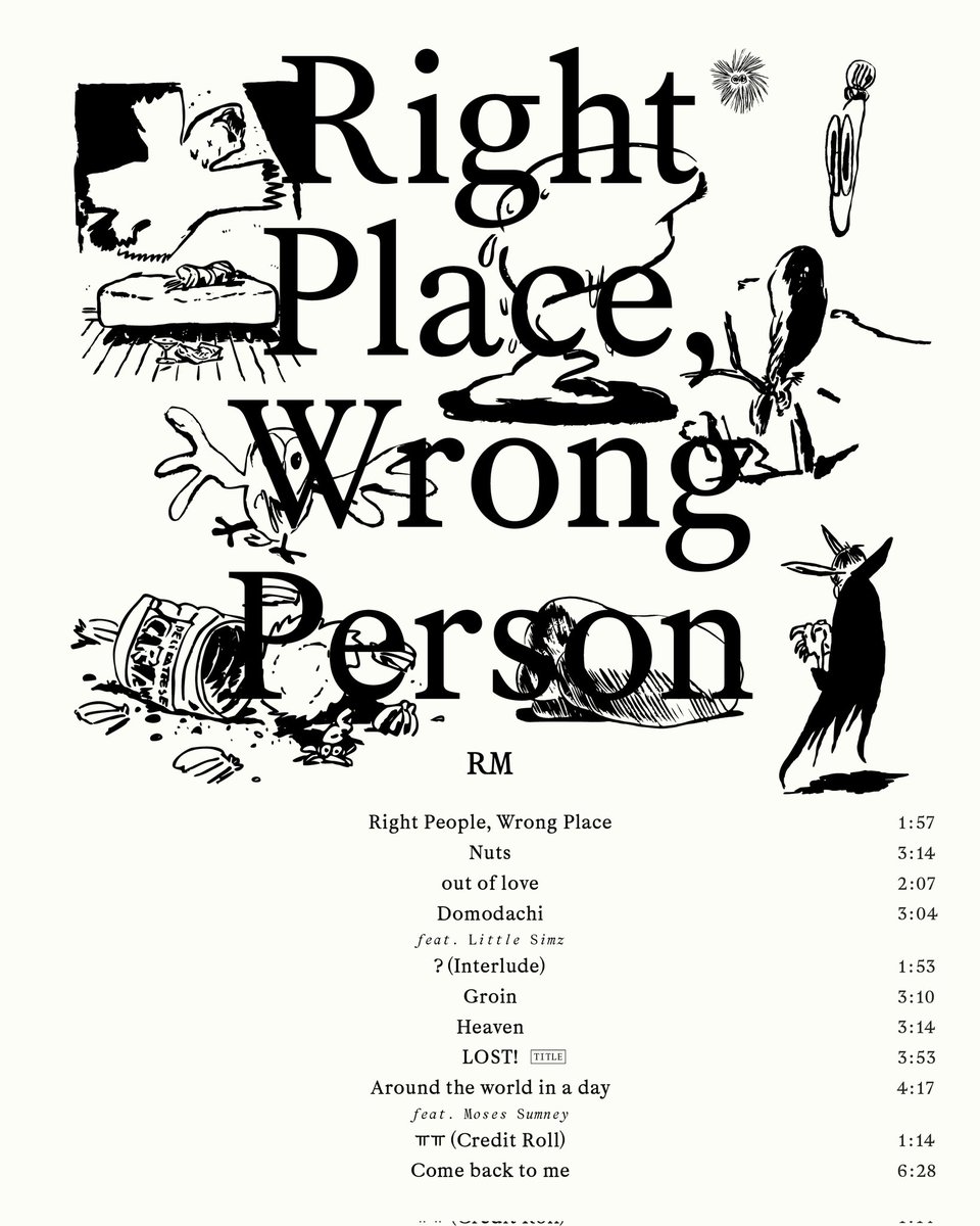 'LOST' is the Title Track for RM’s “Right Place, Wrong Person”. Album is out on May, 24. Pre-order/Pre-save: rm.lnk.to/rightplacewron…