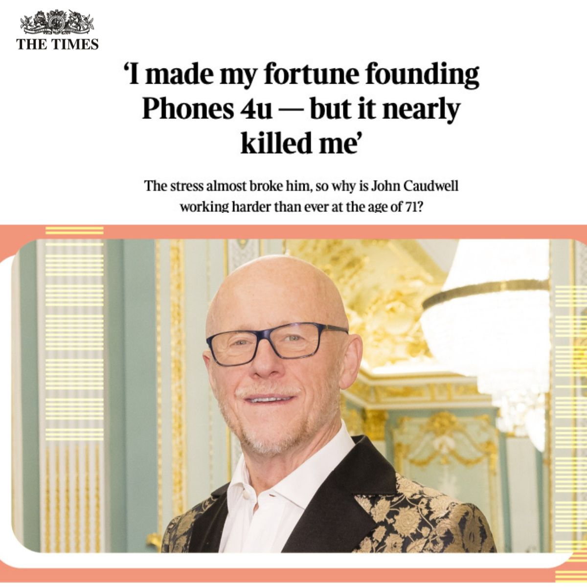 The stress of running Phones 4U did nearly kill me! But I'm still working as hard as ever. I talked to @thetimes about what keeps driving me now - including major property projects like @1mayfair and, of course, @CaudwellCharity @CaudwellYouth. 👉 thetimes.co.uk/article/john-c…