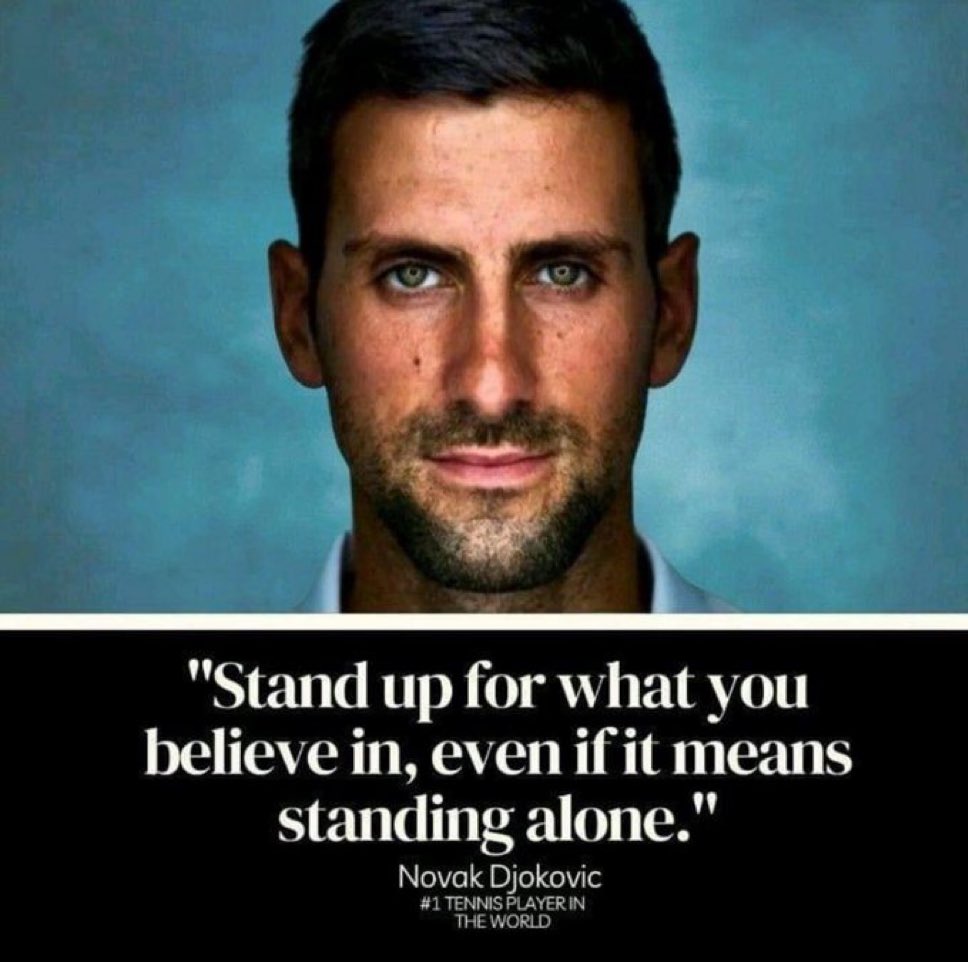 One of the greatest stands taken during the pandemic was taken by Novak Djokovic