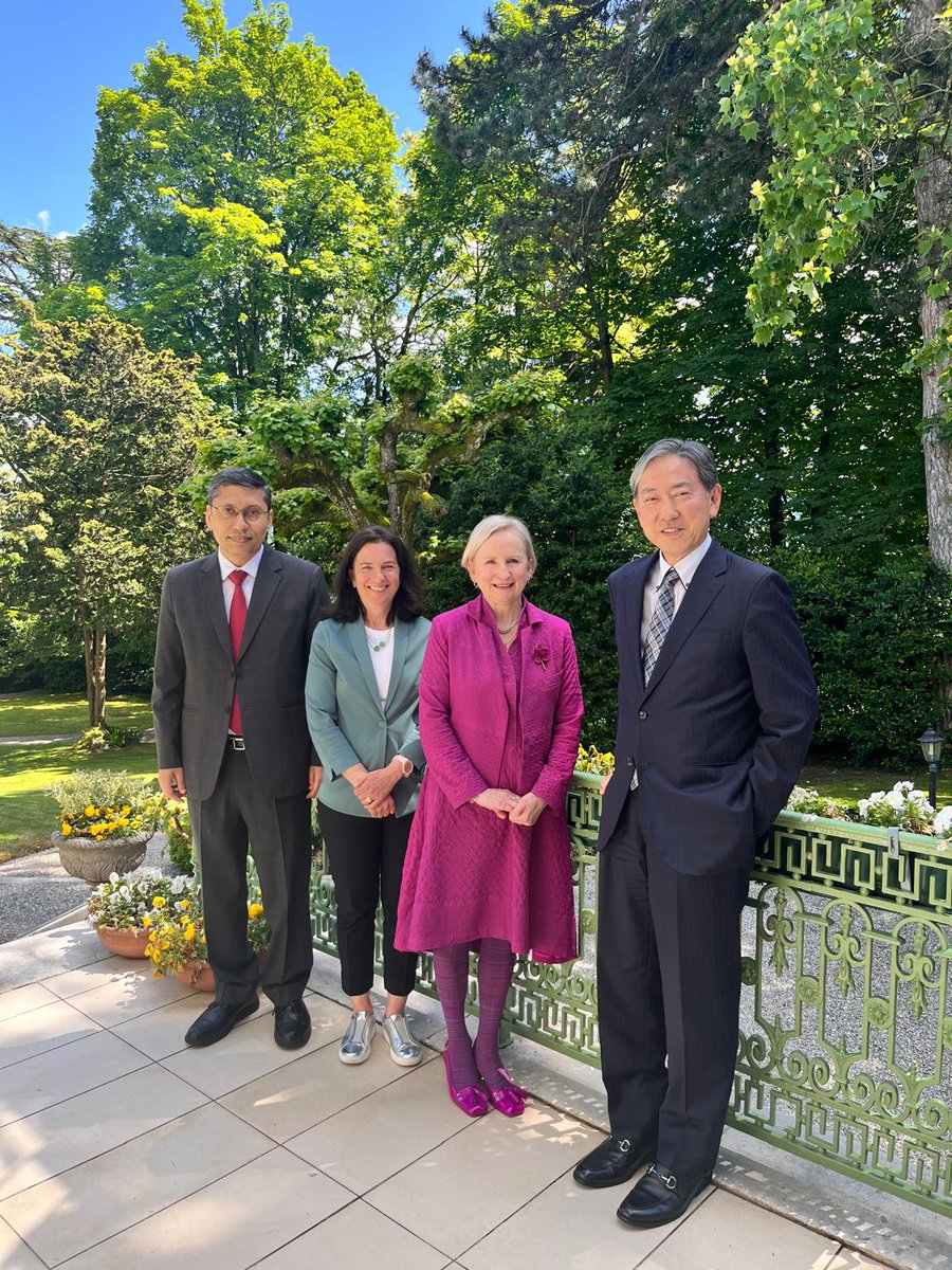Pleasure to host colleagues @USAmbGVA @AustraliaUN_GVA @JapanMissionGE at India House for a wide-ranging conversation on forthcoming activities and events