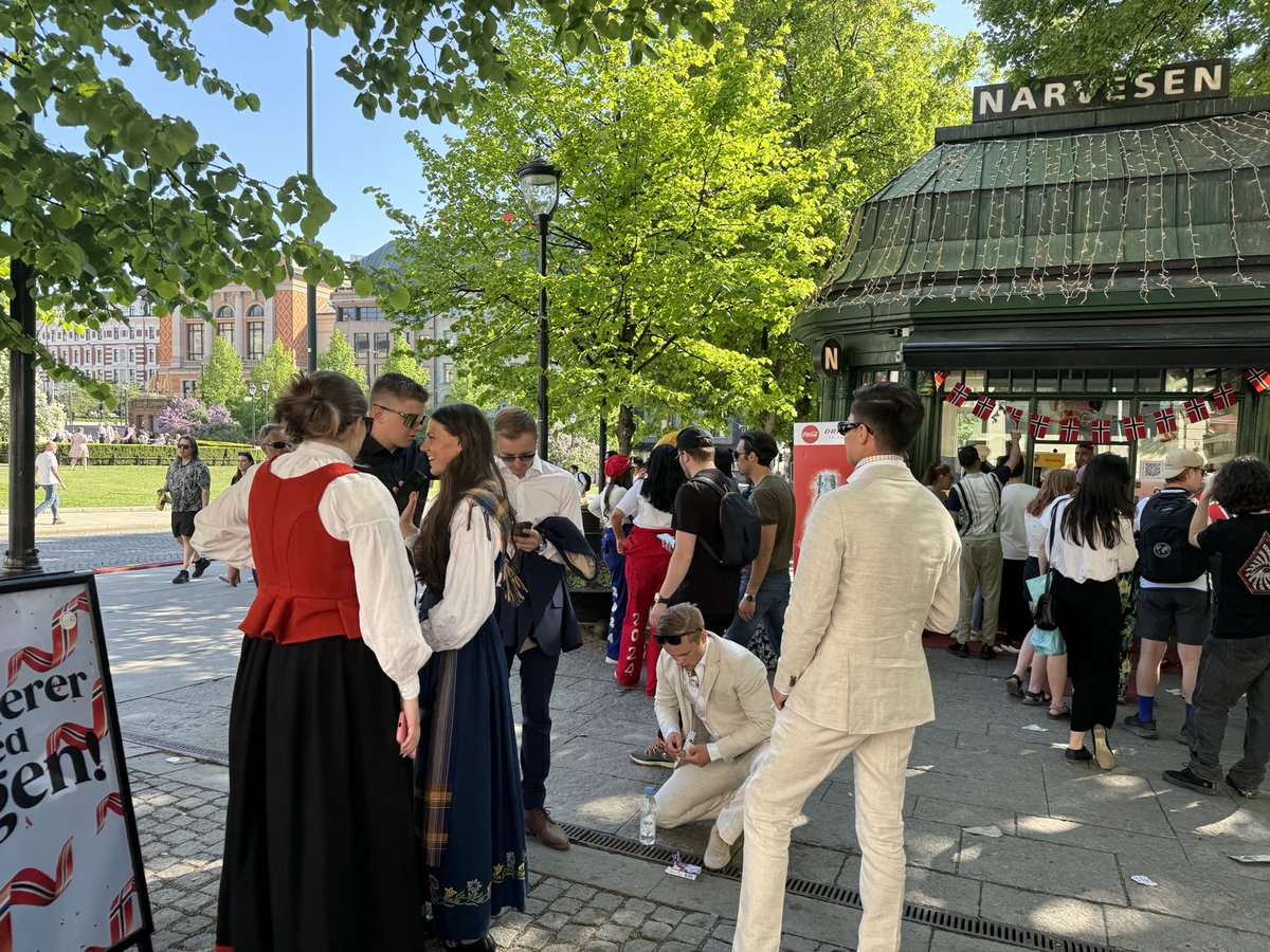 Great sunny day in Oslo today for celebrating Norwegian national day. If the clothing looks peculiar it is because many wear “bunad” a type of hand tailored clothing from the 1800s, unique to each Norwegian province.