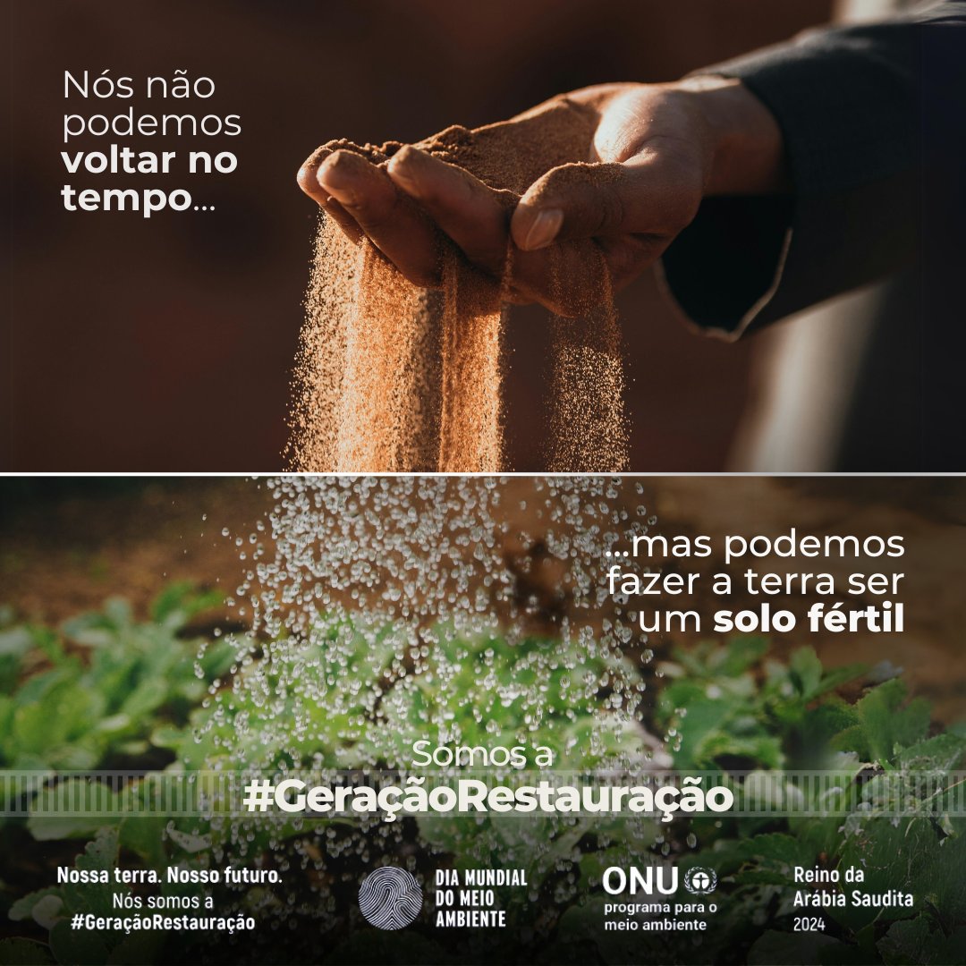 Mais de um quinto da área terrestre do planeta, cerca de 2 bilhões de hectares, está degradada. Mas não é tarde demais para transformar o solo arenoso em solo fértil. Faça parte da #GeraçãoRestauração: bit.ly/DiaMundialMeio…