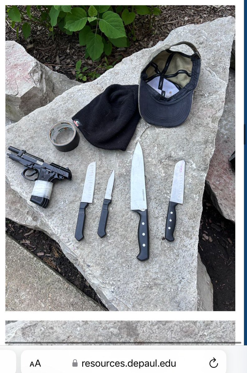Do these look like objects of “peace” to you? This is what police found inside the anti-America pro-Hamas mob at DePaul university in Chicago. This is a violent, pro-terror movement