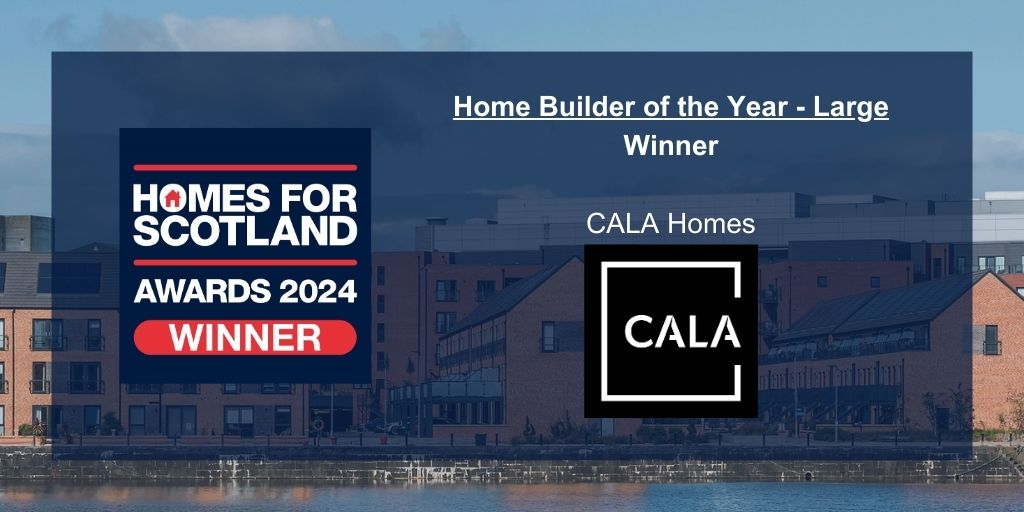 The first of our headline awards - Home Builder of the Year Large is @CALAHOMES! #deliveringmore