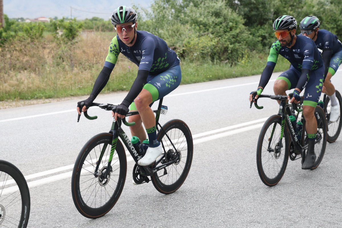 #IToH2024🇬🇷 Big day out on todays brutal Queen Stage at the @tourofhellas for the boys and despite some early attacks from @FilippoRidolfo1 before the weather neutralized the first climb, the boys settled in to survive the day and make it to the finish 💙💚 #TourofHellas