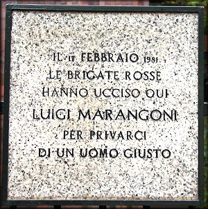 Luigi Marangoni.
Fu a lungo direttore sanitario del Policlinico di Milano; per l'impulso dato ai trapianti nel nord Italia venne insignito dell'Ambrogino d'oro, nel 1977, assieme al prof. Sirchia. Fu ucciso nel 1981 dalla colonna milanese #BR 'Walter Alasia'.