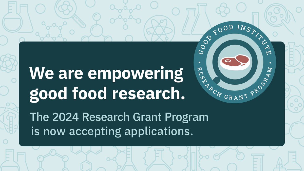 🔥 Proposals for @GoodFoodInst's 2024 Research Grant Program are due May 23rd! 🔥

We've identified three priority areas and have $3.4 million in funding to fuel #alternativeprotein research.

Learn more here: gfi.org/researchgrants/