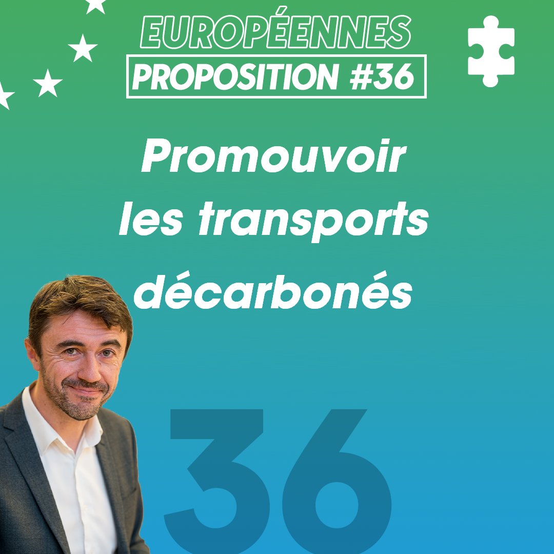 (36) Promouvoir les transports décarbonés

@ecoloterr2024 entend garantir un remplacement progressif de l'énergie carbonée dans le secteur des transports grâce à un recours transversal (électricité, hydrogène, carburants de synthèse...) 🧩
ecologiepositiveetterritoires.eu/l/promouvoir-l…
#Europeennes2024