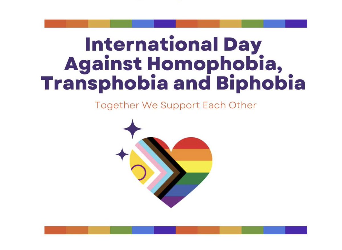 It's International Day Against Homophobia, Transphobia and Biphobia! This year’s theme is No one left behind: equality, freedom, and justice for all! #PMFHT ow.ly/yYsb50RJX30