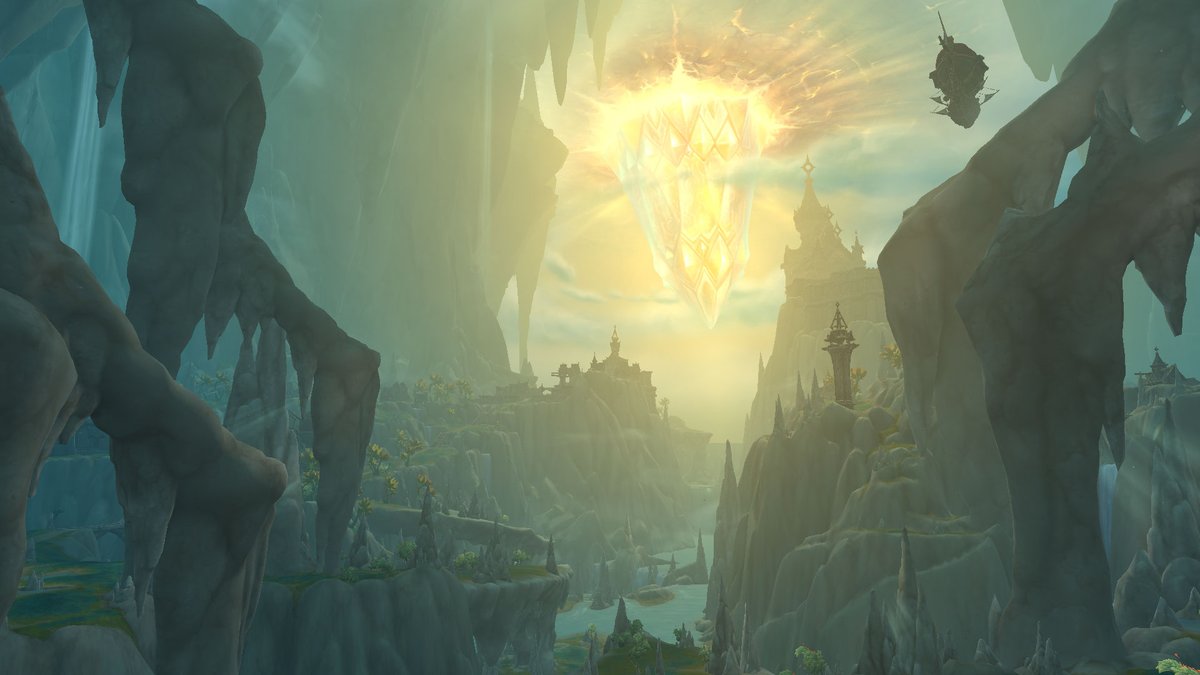 A brilliant crystal shines above the zone of Hallowfall, acting as its sun. Lately, the crystal has sometimes transformed to shine with the Void rather than the Light, a worrying development. But what exactly is this crystal? #WarWithin #Warcraft wowhead.com/news/exactly-w…