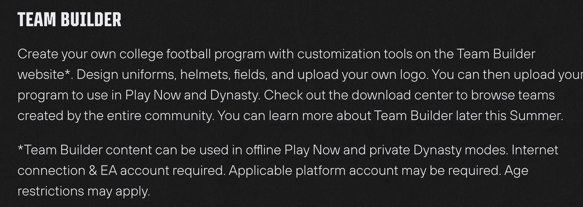 MySportsUpdate's tweet photo. It gets better: Team Builder is back in EA Sports College Football 25.
Let's go ๐ฅ๐ฅ https://t.co/PZtXuQRf71