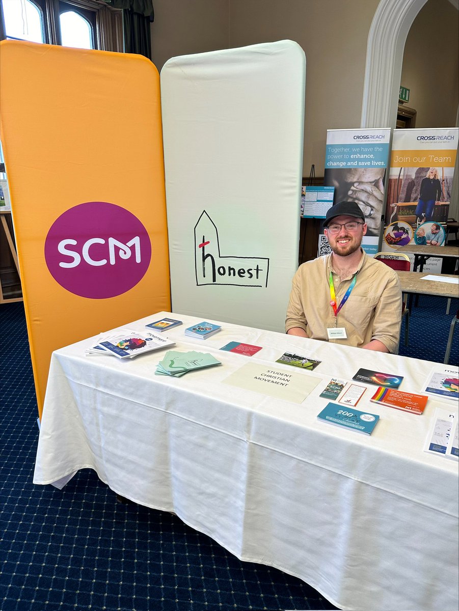 If you're going to be at @churchscotland General Assembly over the next few days then be sure to stop by our stall and say hi to our Faith in Action worker William in the Martin Hall! #GA2024