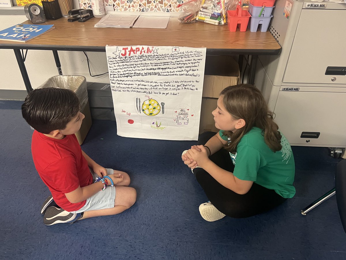 OttTempleISD's tweet photo. Hector P. Garcia 5th graders teaching 1st graders about countries, continents and oceans.  They practiced preparing a presentation for their specific audience.  This is education!!! @HPGarciaTISD https://t.co/yNZh3PWmoY