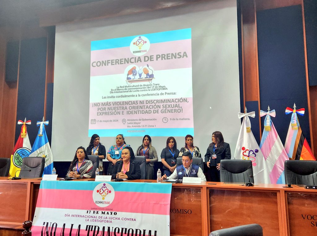 #Guatemala 🇬🇹 | Hoy se conmemora el Día Internacional contra la discriminación, violencia y odio hacia las personas Trans, Lesbianas, Gays, Bisexuales, Intersexuales, Queer y otras identidades 🏳️‍🌈🏳️‍⚧️. Estamos acompañando la Conferencia de Prensa convocada por nuestra socia