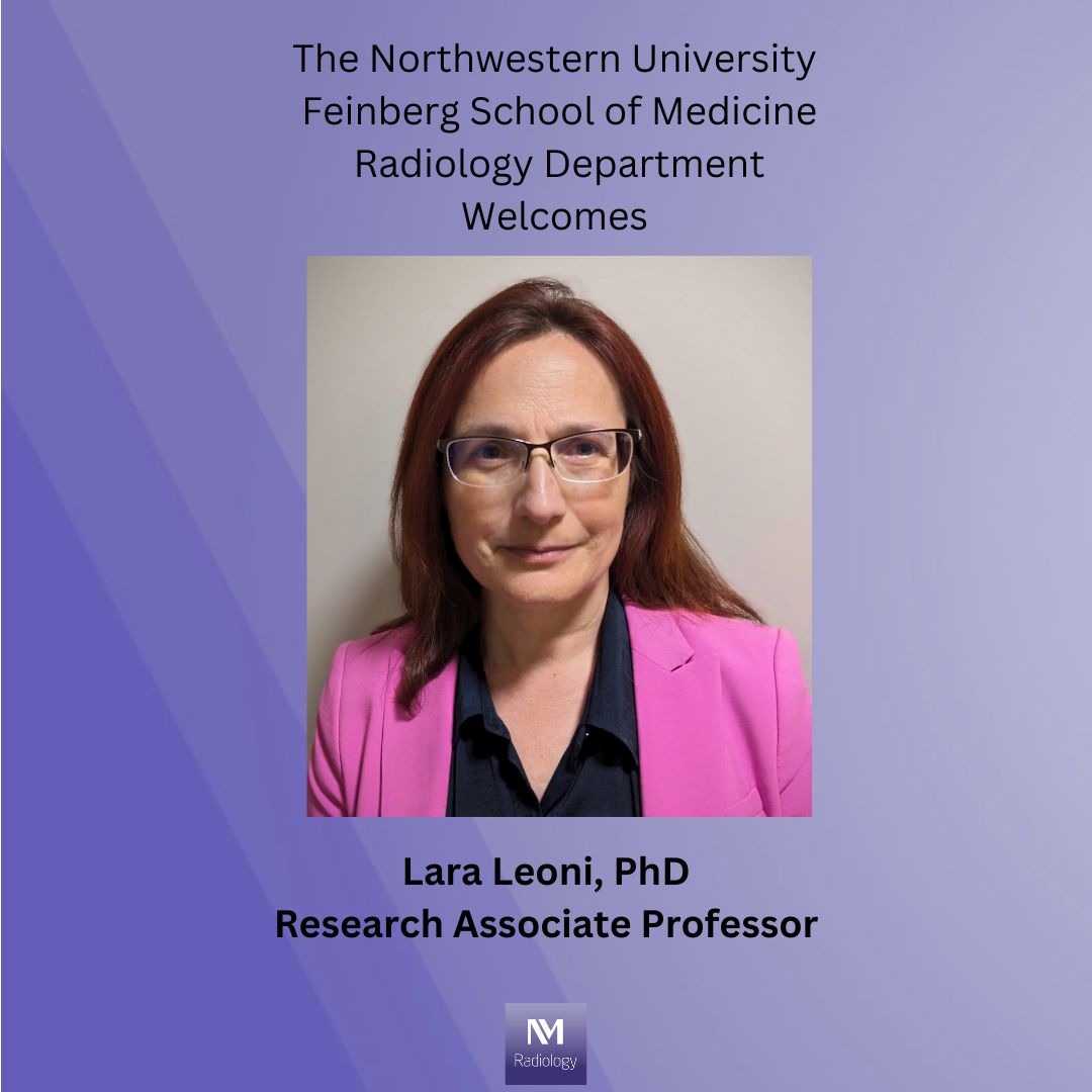 NU Radiology welcomes Lara Leoni. Dr. Leoni will work with Dr. Daniele Procissi to manage and advance preclinical research initiatives in Radiology and the Feinberg School of Medicine. We're glad to have you with us, Lara!