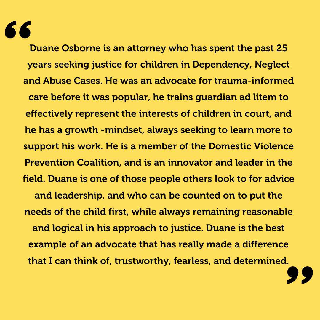 Congratulations to Duane Osborne who was awarded this years Fearless Advocate for Children Everywhere Award at last week's Face It Bluegrass annual Spring Luncheon!

Are you interested in becoming more involved in Face It? Join a work team: faceitabuse.org/about/