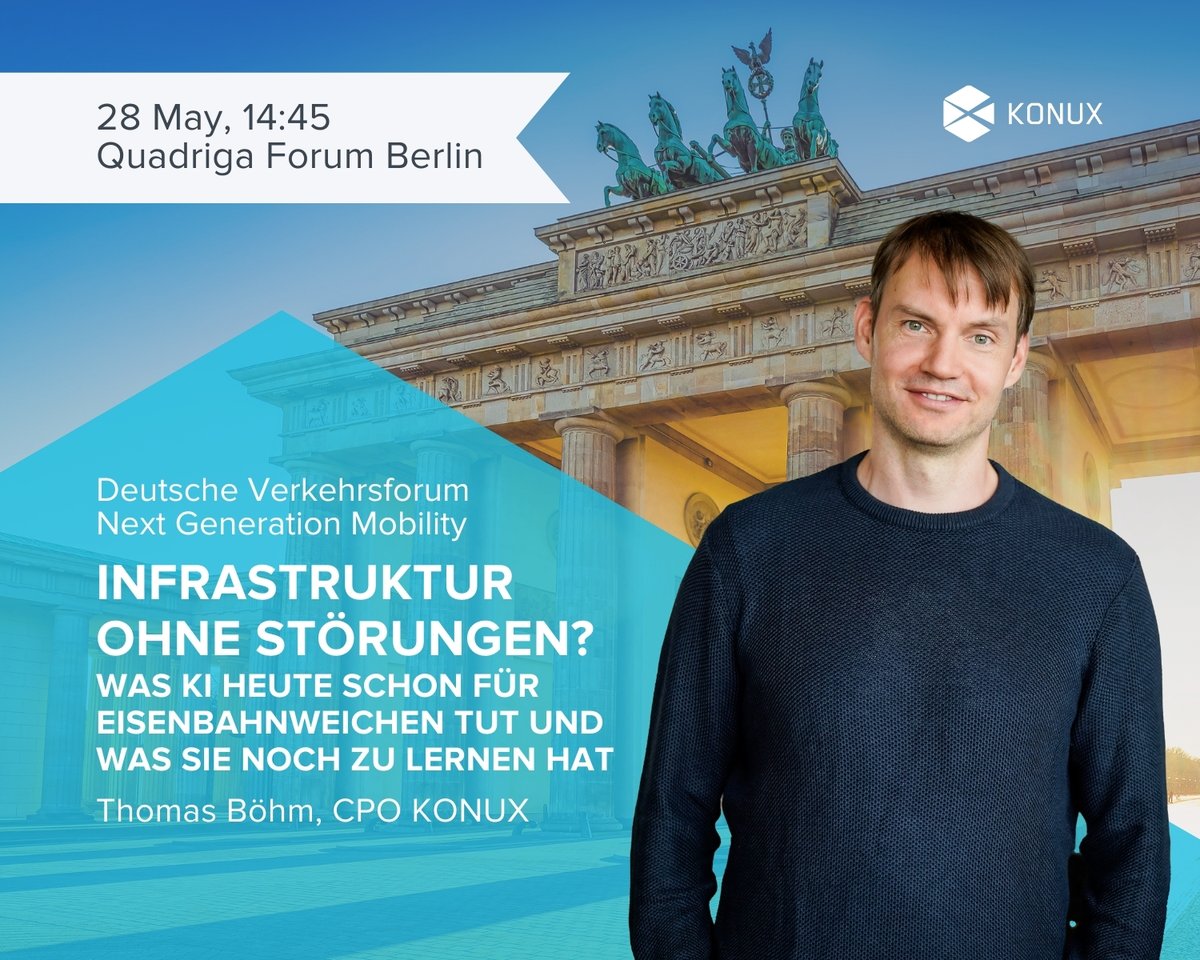 The Future of Mobility is bright but will need a mainstay from the past.

The DVF is hosting "Next Generation Mobility" in Berlin.

Learn about mobility of the future and how rail will play its role, by listening in (🇩🇪in German🇩🇪) on KONUX's Thomas Böhm.

#ai #konuxspeaksout
