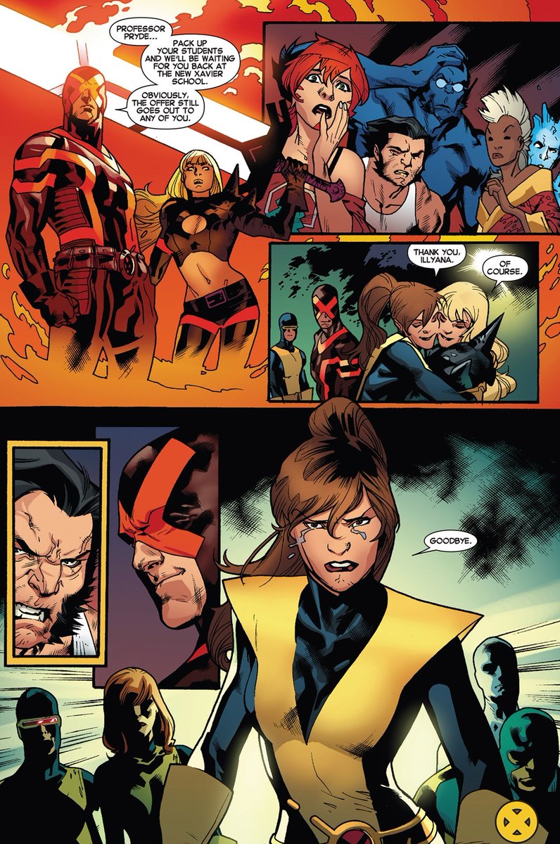 #BattleOfTheAtom 2
10 of 10
X-Men try their best to stop all of the missiles
Xorn Jean goes full villain mode, the O5 beat her
Future Piotr dies & Magik is sad
Kitty & O5 leave Logan's side & joins Scott's, the true legacy of this event
Kitty hugs Illyana, and that's always great