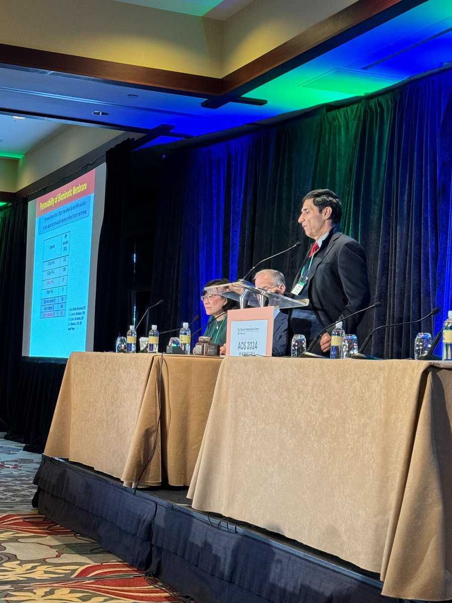 Mark Humayun (@USCEye @KeckMedicineUSC) speaking at AOS 2024 annual meeting: fantastic work about cell-based therapy in #ophthalmology. @aostweets