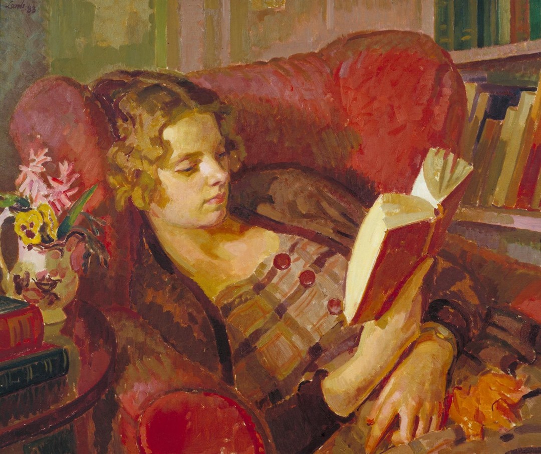 How do you plan to unwind this weekend? 📚 💐 🛋️ 🎨 Henry Lamb, The Artist’s Wife, 1933