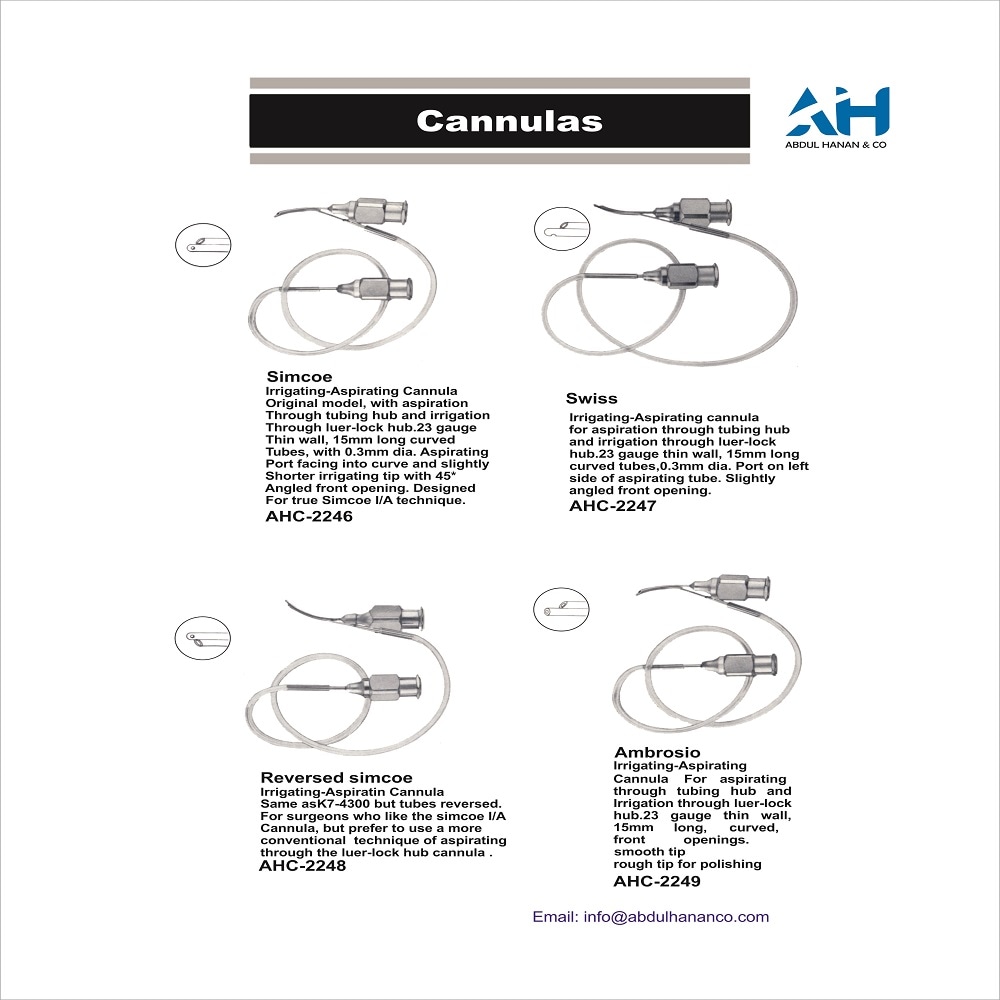 #Cannulas,
Abdul Hanan & Company manufacture #ophthalmic #surgical #instruments.
Email: abdulhanancompany@gmail.com
abdulhananco.com

#abdulhanancompany
#ophthalmology #ophthalmologist #Ophtalmologie #oftalmologija #офталмология #medicaldevices
#طب_العيون
#تجميل_جفون