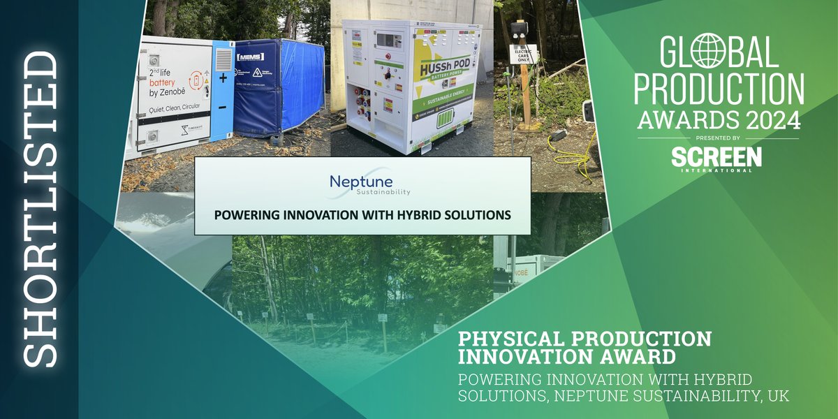 Shortlisted for the Production Innovation Award is: Powering Innovation with Hybrid Solutions (UK) - @Neptune_Enviro bit.ly/GPAShortlist24 #ScreenGPA24