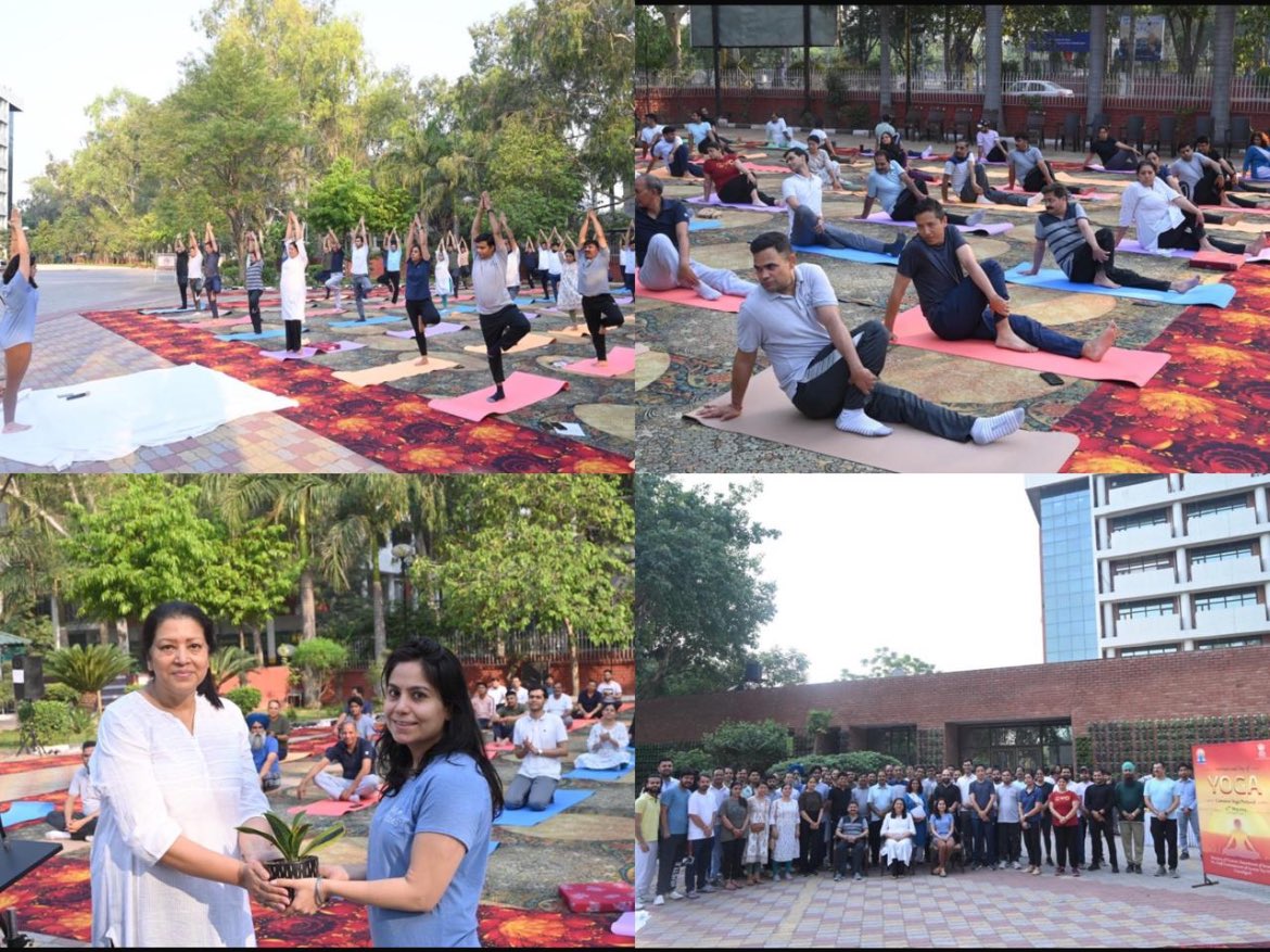 As a part of 1 month countdown to International Day of Yoga, a Yoga session was organized today morning at Aayakar Bhawan Chandigarh.The event was attended by Ms Amrapalli Das, Pr CCIT NWR,  senior officers and officials. 1/N