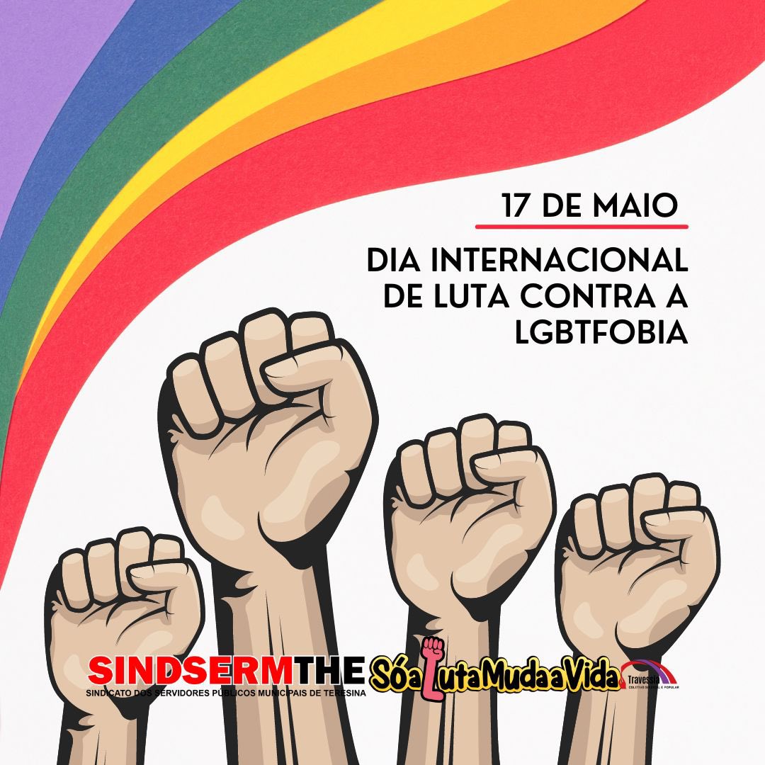 Sindserm's tweet photo. Neste dia, lembramos a importância de combater todas as formas de discriminação e violência contra a comunidade LGBTQIA+. É um momento de união, resistência e de construímos uma sociedade mais justa e inclusiva.

Respeito e igualdade para todes, hoje e sempre! ✊🏾🏳️‍🌈 https://t.co/goEKCium2S