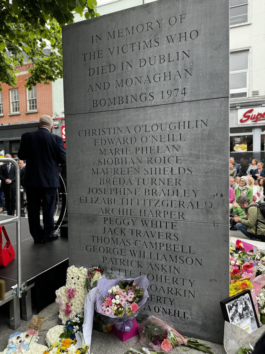 Fifty years ago 34 people were killed in Dublin and Monaghan in acts facilitated by the British. It’s time for the truth from the British. It’s time for the truth from Dublin. It’s time for full disclosure. We stand with the families. Justice for the forgotten.