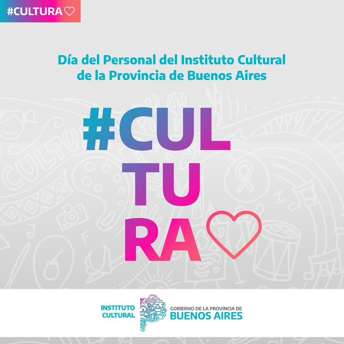 Día del Personal del Instituto Provincial de Cultura de la Provincia de Buenos Aires. Son múltiples las tareas, los oficios y las profesiones que sostienen día a día la identidad cultural de nuestra provincia. ¡El derecho a la cultura para todxs lo sostenemos junto a ustedes!❤️