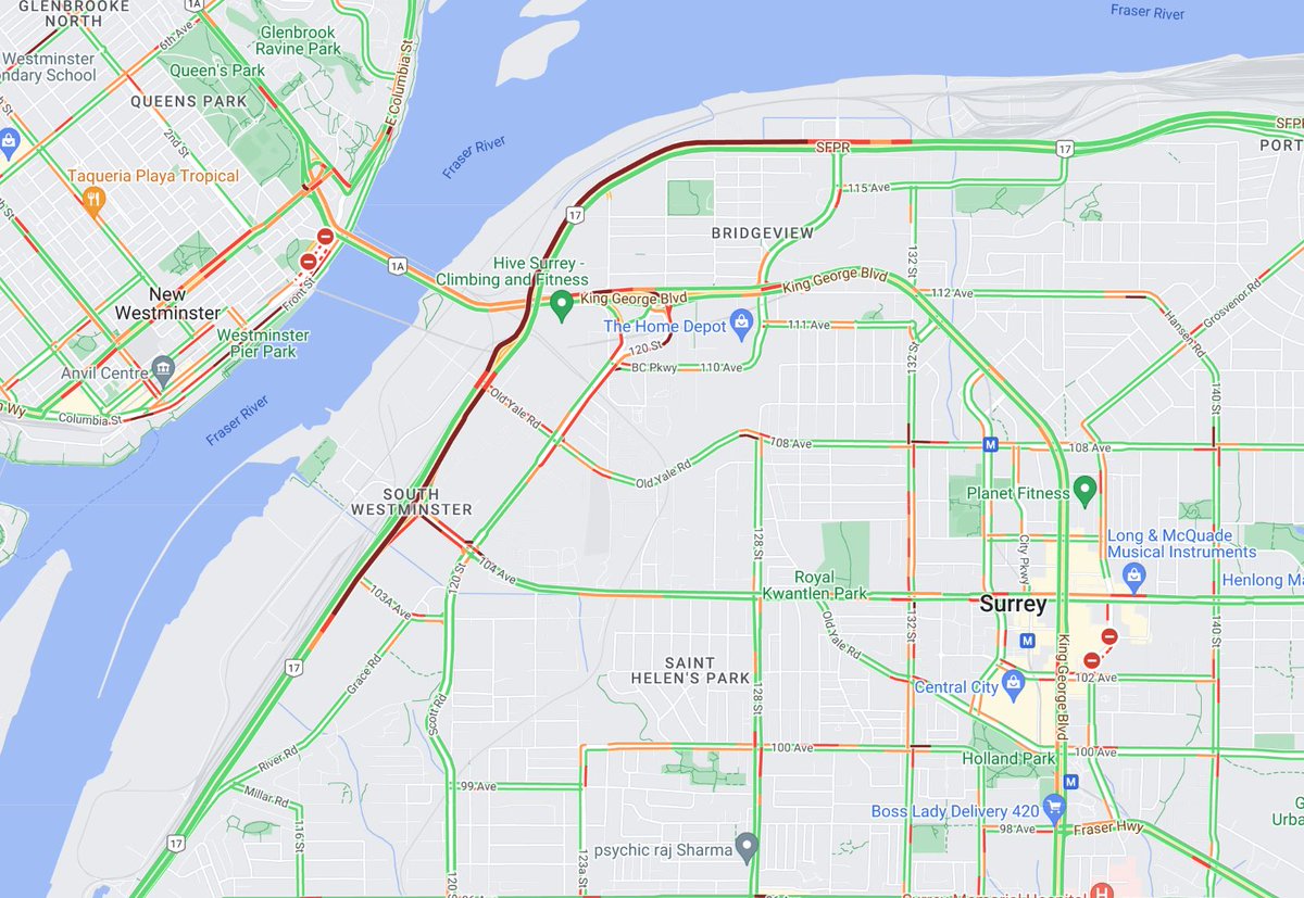 ⚠️#BCHwy17 Reports of malfunctioning traffic signals at Old Yale Rd. Crews have been dispatched. Expect major delays in the area. #SurreyBC